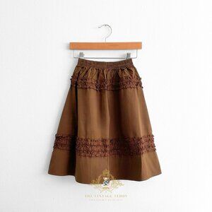 NWT Pretty Girls Bohemian Maxi Skirt Ruffles Casual Peasant Modest Long Cocoa 5T